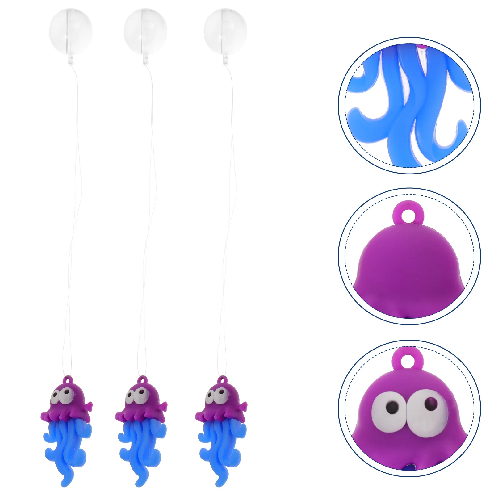 

3pcs Aquarium Floating Marine Animal Decor Fish Tank Ornament Bright Cartoon Octopus For Indoor Water Tank Simulation Landscape