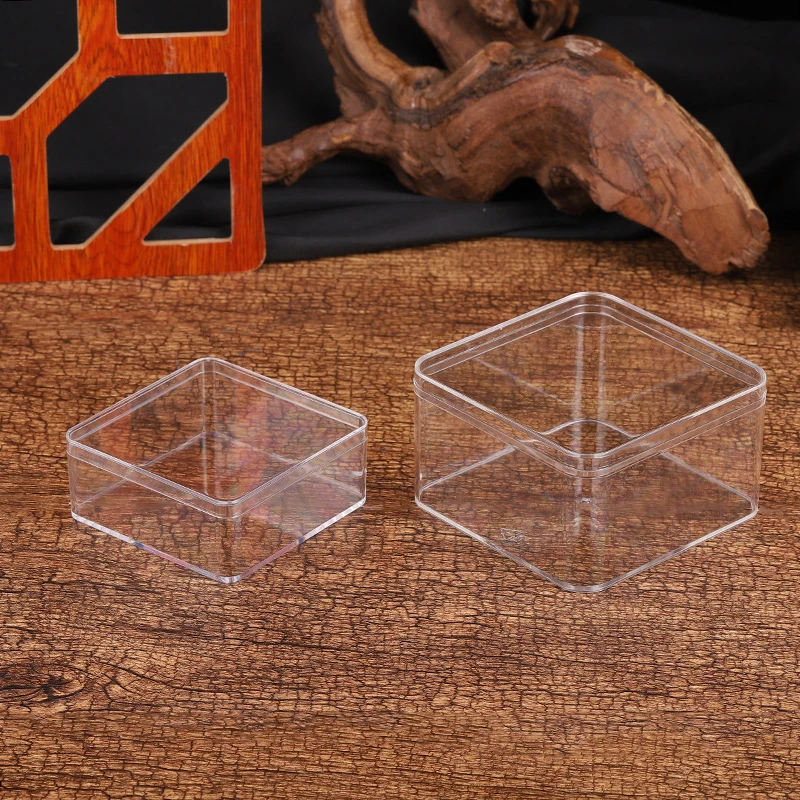 1Pcs Square Jewelry Storage Box Clear Acryl Cube Portable Jewelry Storage Earrings Necklace Ring Jewelry Display