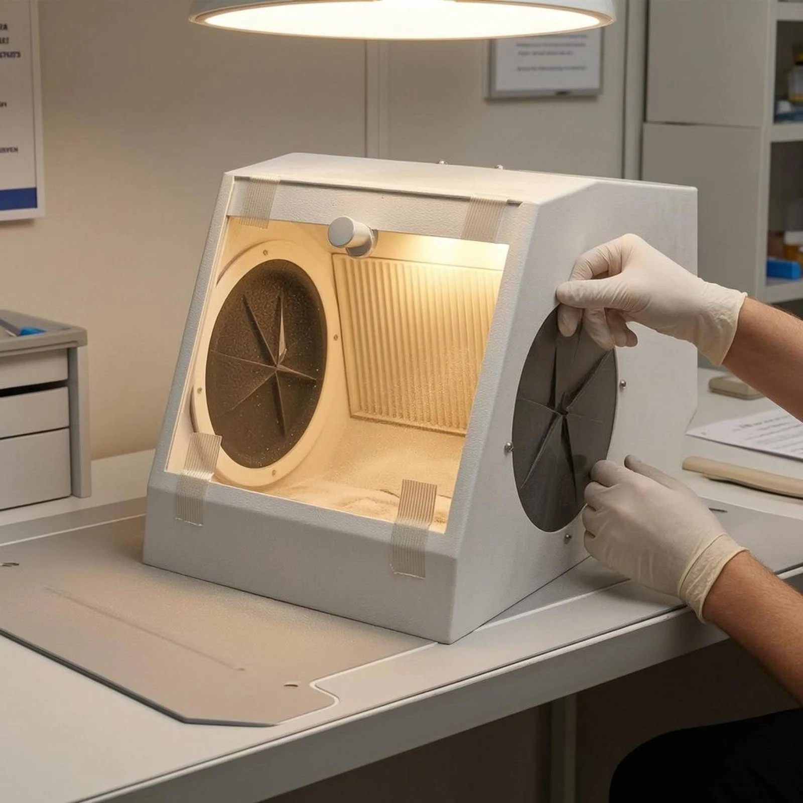 Caixa de Jateamento Clínico co - Sandblaster Cabinet avaliação e preço