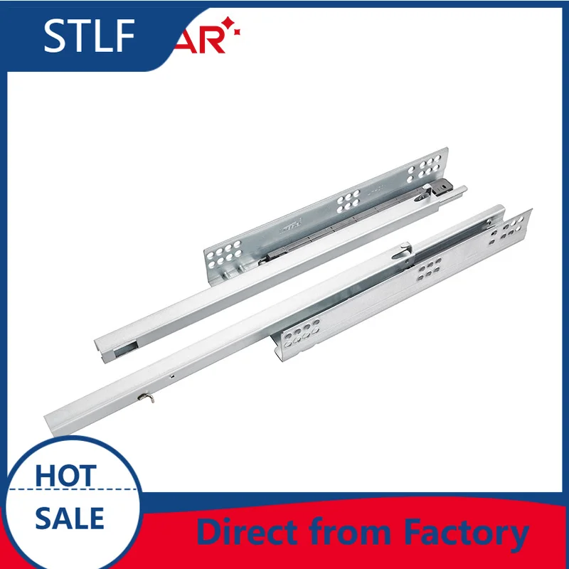 

STLF Heavy Duty Two Section Extension Soft Close Hidden Channel Kitchen Cabinet Undermount Telescopic Drawer Slide