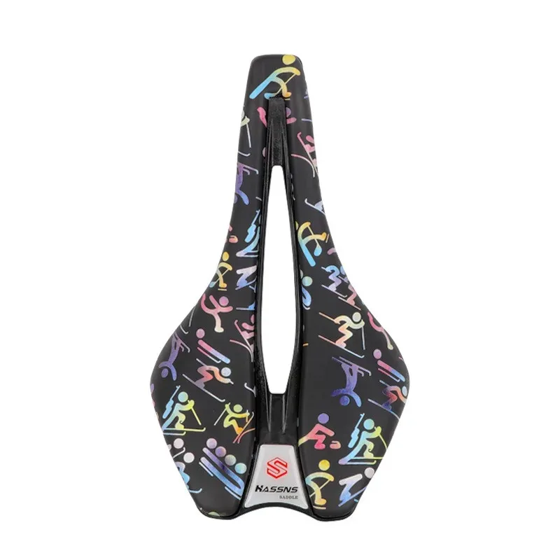 

HASSNS полое велосипедное седло с коротким носом MTB/дорожное сиденье, дышащая гелевая подушка, легкий вес с силиконовым чехлом