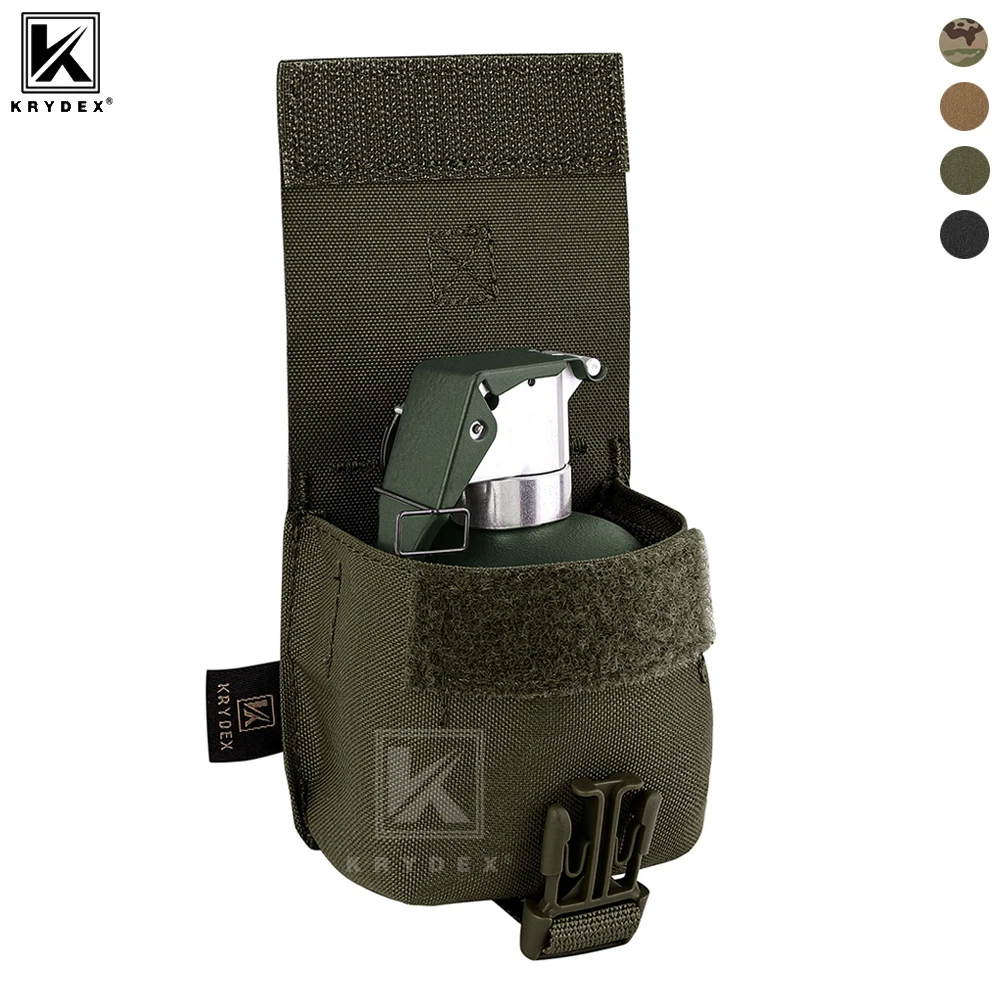 KRYDEX Tactical Frag Grenad Pouch MOLLE Waist Belt Storage Bag Small Handy Army EDC Pouch Pack Outdoor Hunting Accessories