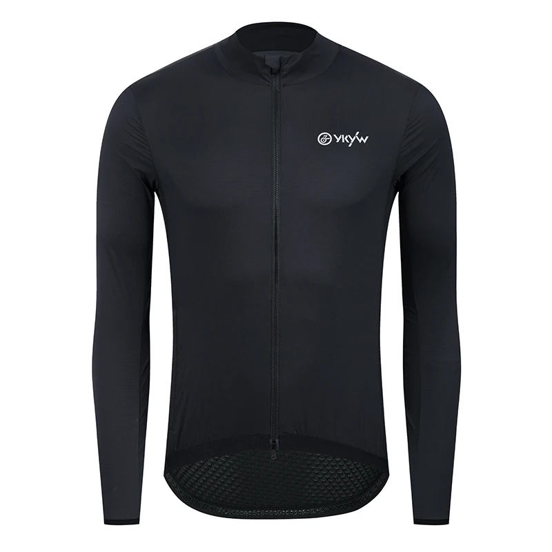 YKYW Herren winddichte wasserdichte Langarm-Radjacke YKK Doppelreißverschluss atmungsaktive MTB-Fahrradbekleidung Tops Pro Team Jersey – Detail 14