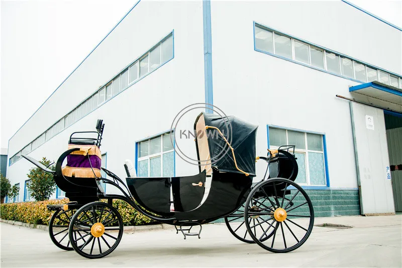 European Style Luxury Electric Royal Horse Cart Wedding Carriage With Soft Seat Support Customize