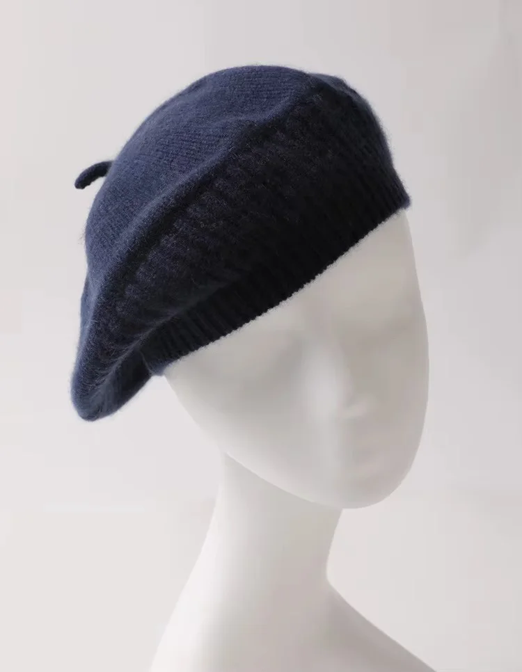

Pure Cashmere Beret Hat Women Knitted Cap