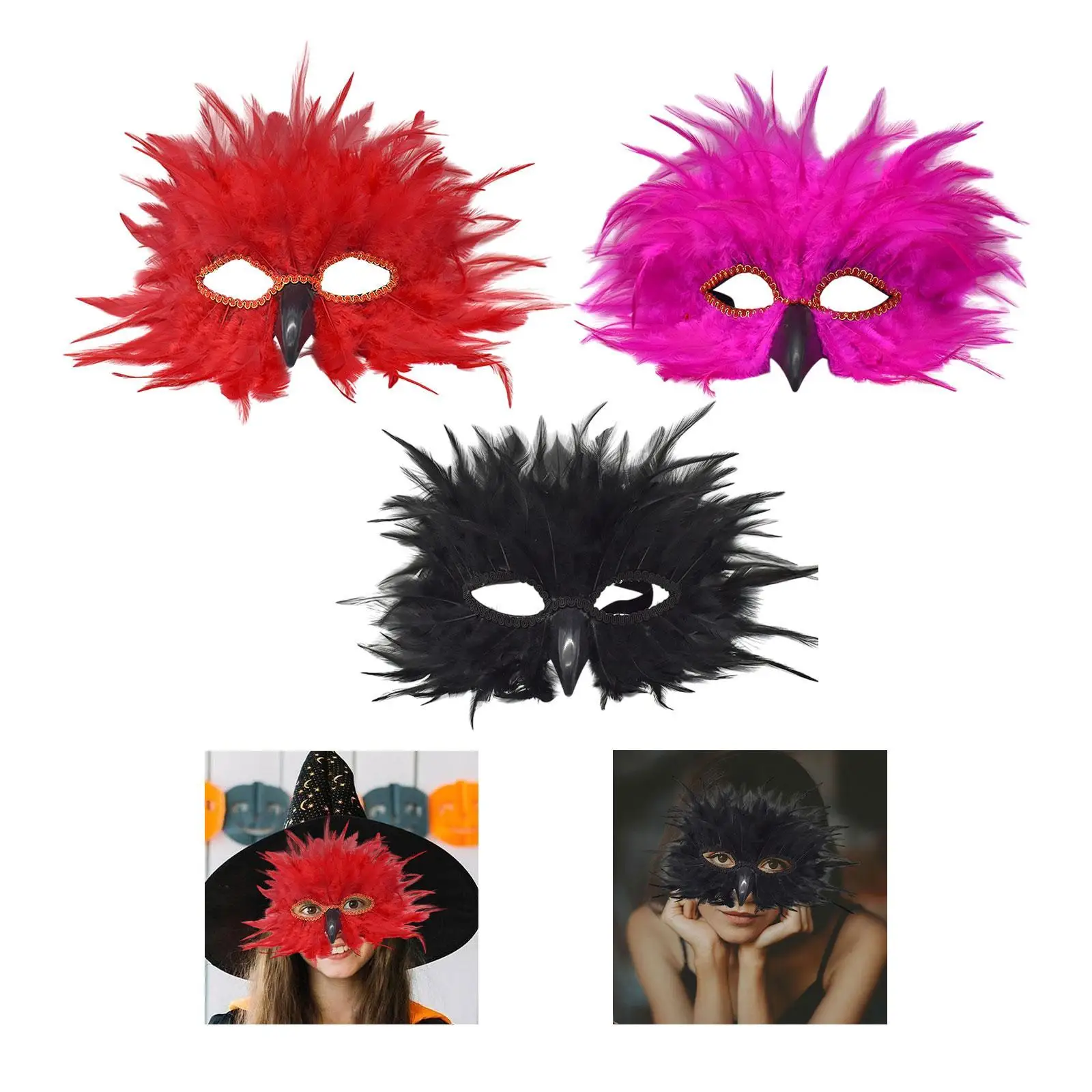 

Feather Mask Couple Masquerade Mask for Stage Performance Carnival Nightclub