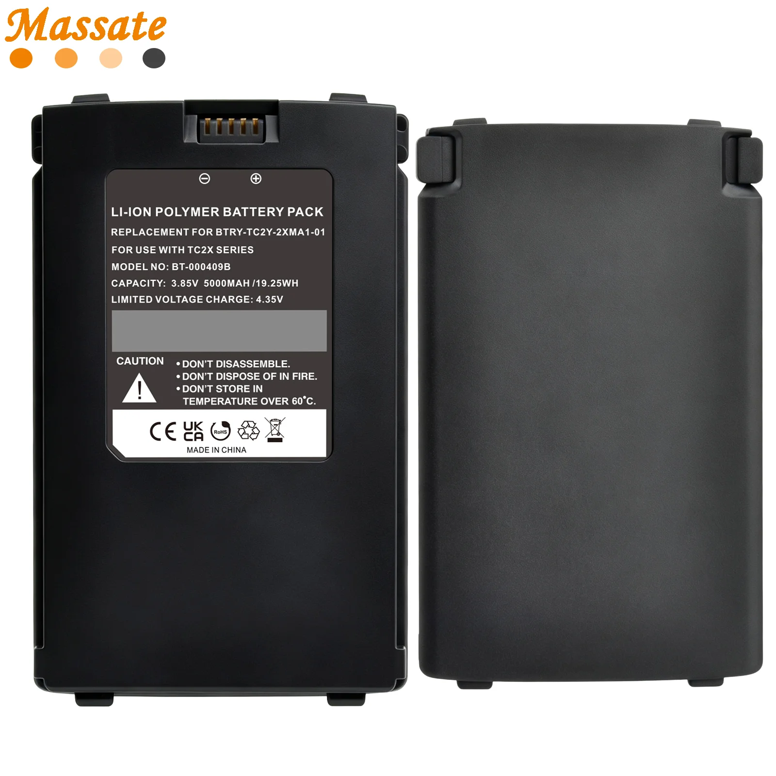 Massate 5000mAh BT‑000409B Replacement Battery For Zebra TC21 TC26 TC26AK TC2X Series Barcode Scanner PDA BTRY‑TC2Y‑2XMA1‑01
