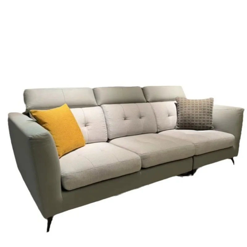 

Household soft decoration small apartment modern simple living room fabric sofa straight row combination