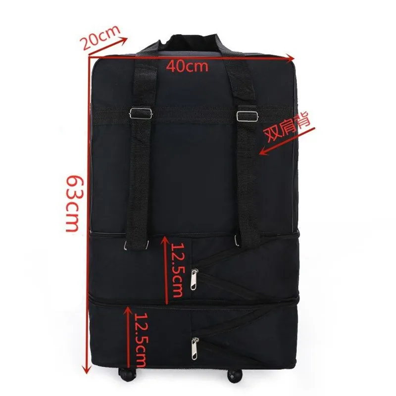 2023 New Large Capacity Foldable Durable Luggage Trolley Case Oxford Waterproof Durable Wheeled Travel Bag Luggage