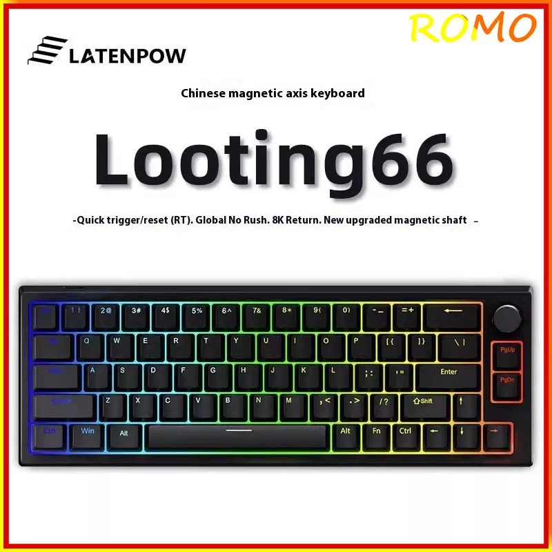 Latenpow Looting68 Magnetic Switch Keyboard Looting 68 65% NKRO Hot Swappable RGB Fast Trigger PBT Keycap MCU Hall looting84