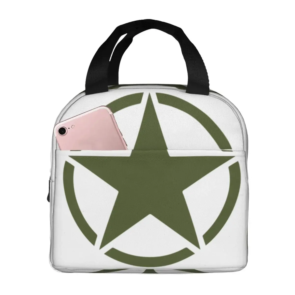 Military Tactical Army Star Insulated Lunch Bags for Women Portable Cooler Thermal Food Lunch Box Work School Travel
