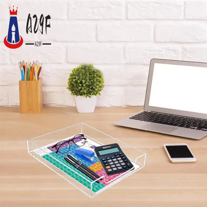 

A29F-Acrylic Letter Tray Paper Organizer, Transparent Desktop Organizer Tray Stackable Desktop Accessory Tray