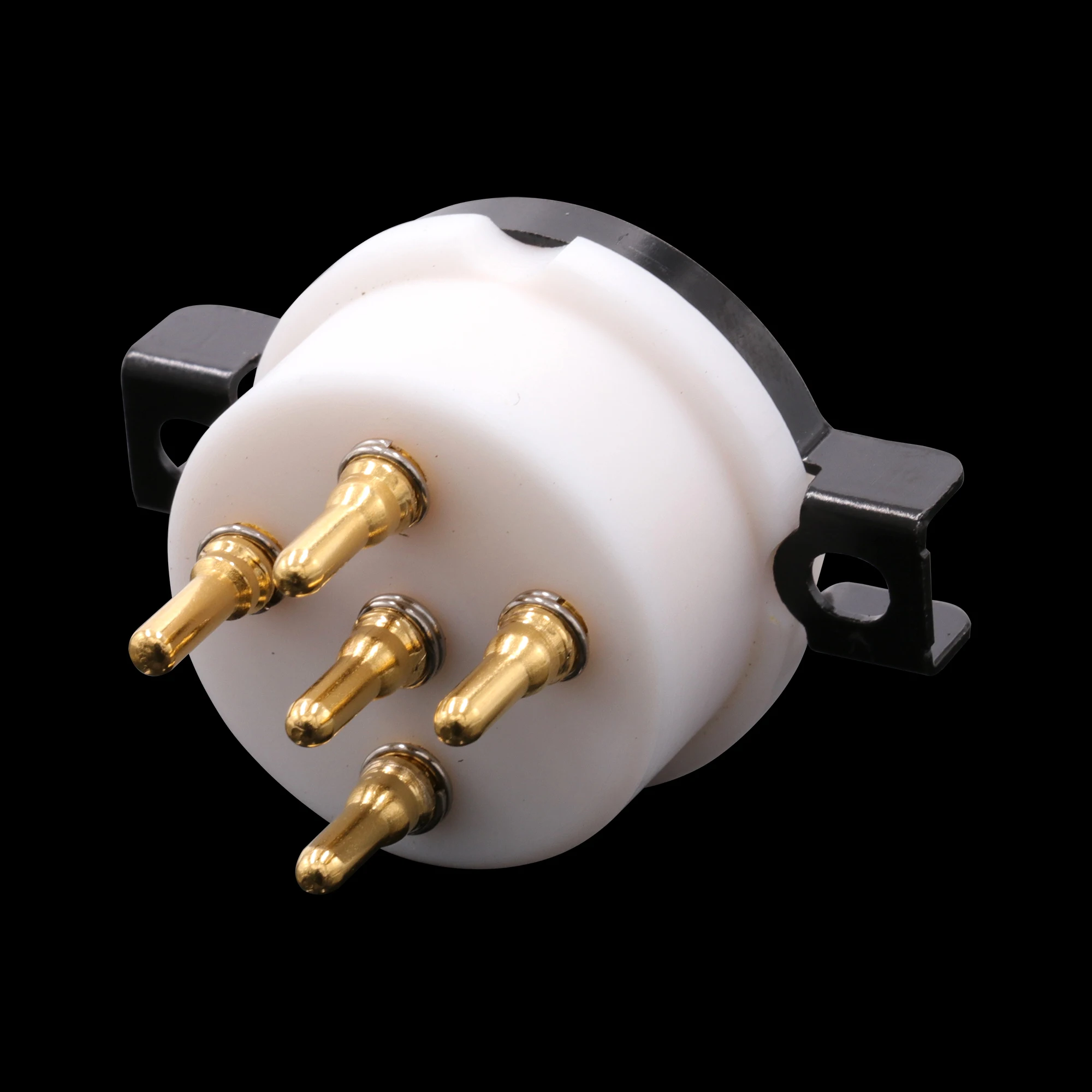 EIZZ B5 5pin PTFE Rohr Steckdosen Für PX25 PX4 ML4 Gold Überzogene Bearbeitete Messing Pins Hifi Audio Vintage Verstärker DIY upgrade 2PCS