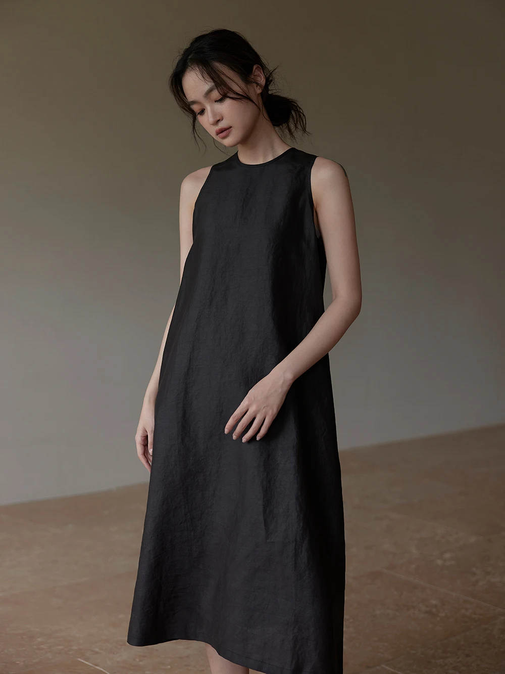 

Arttowear Heavyweight Silk Fraant Cloud a Lan Silk Svel Vest Loose Slimming Dr A-Line Long Dr Women