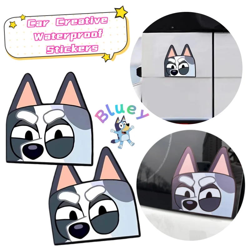 

Наклейка на автомобиль Bluey Bingo Bandit Chilli: высококачественная, креативная, персонализированная, водонепроницаемая наклейка на дверь/стекло для электромобилей