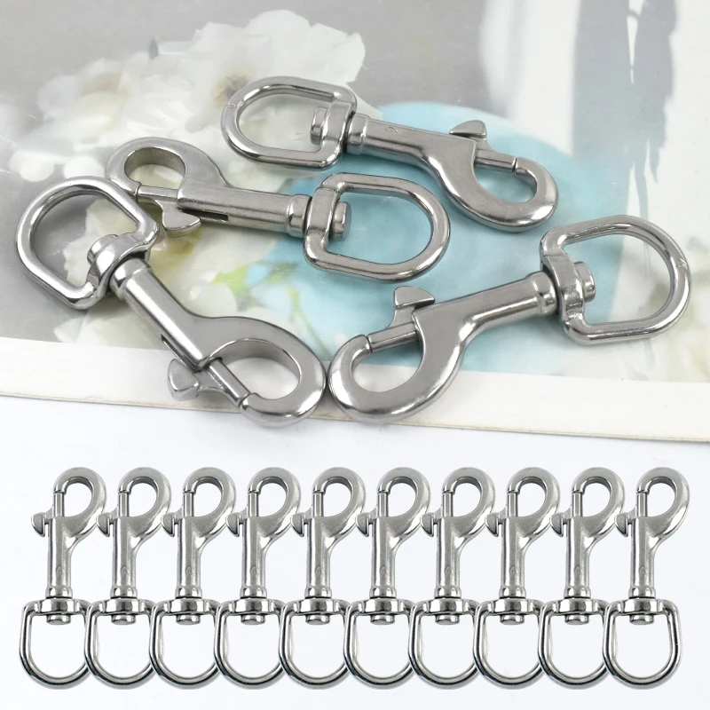 

1/2Pcs 304 Stainless Steel Metal Buckles Bag Keychain Swivel Snap Hook Dog Leash Carabiner Clasp DIY Chain Hardware Accessories