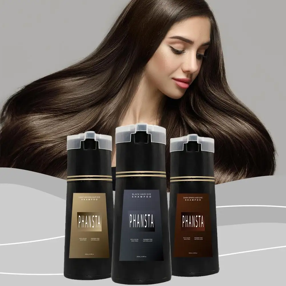 

3 In 1 Hair Dye Shampoo Instant Fast Coloring Shampoo Permanent Hairstyle Dye Pure Shampoo Hairs White Hair Covering Plant- F8H6