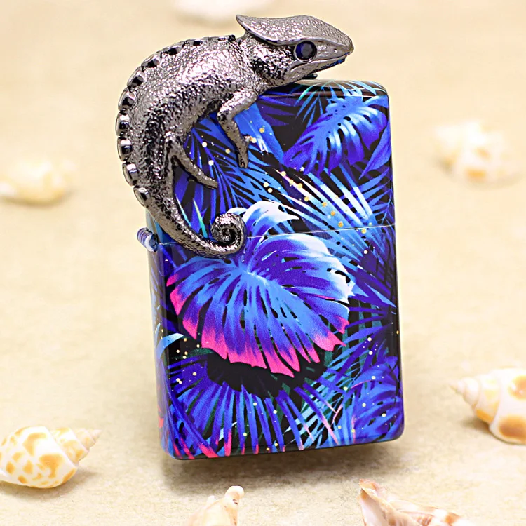 

Genuine Zippo oil lighter Midnight 3D lizard copper windproof cigarette Kerosene lighters Gift with anti-counterfeiting code