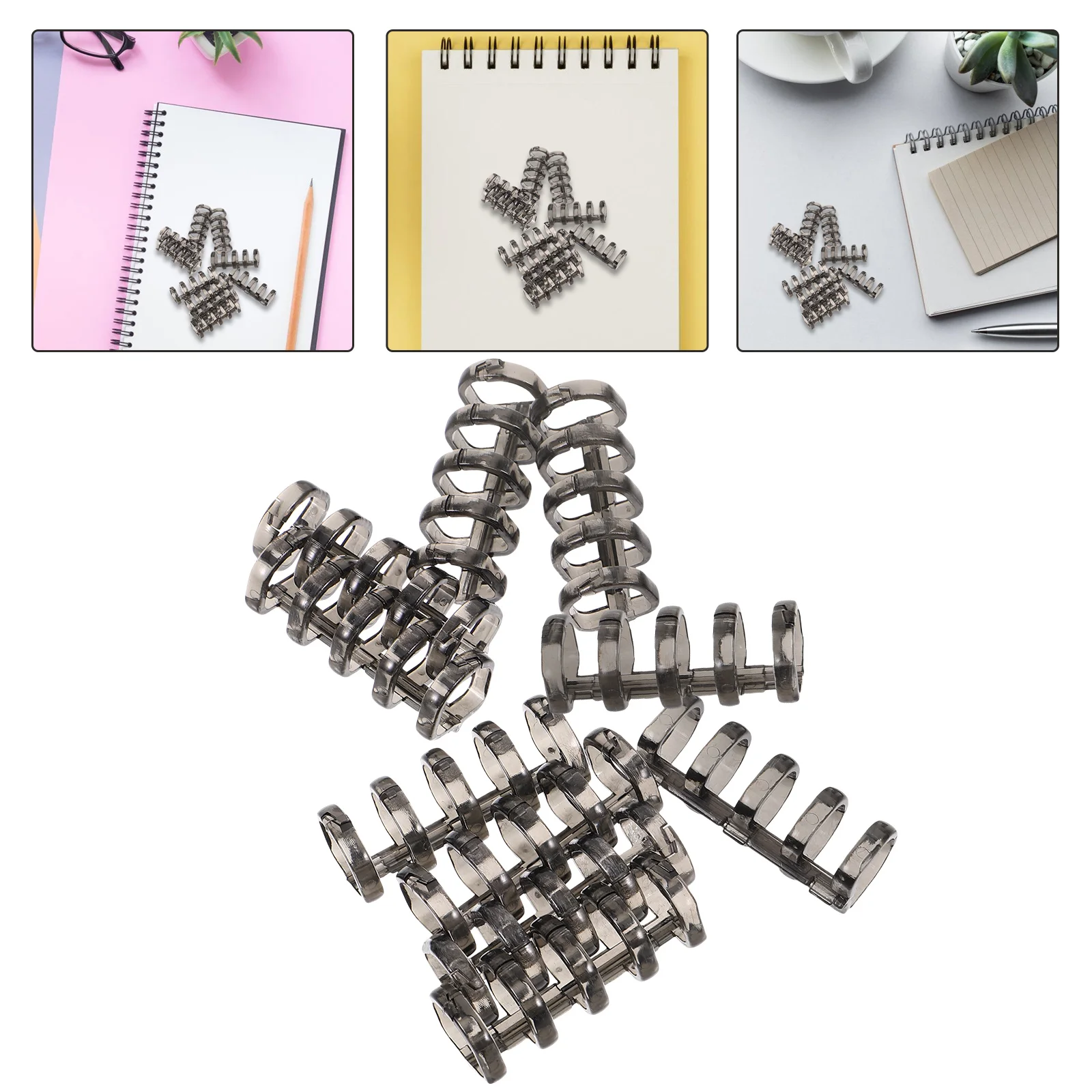 10 Pcs 5-hole Binder Rings Spiral Binding Coils Loose Leaf Exquisite Notebook Plastic DIY