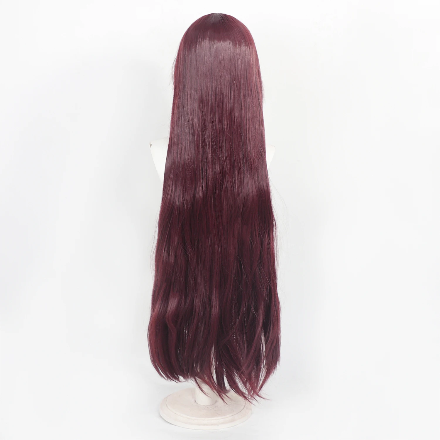 Eta The Eminence in Shadow Cosplay Wig Wine Red Long Wavy Synthetic Wig With Scalp Top Anime Cosplay Accessory - view 5