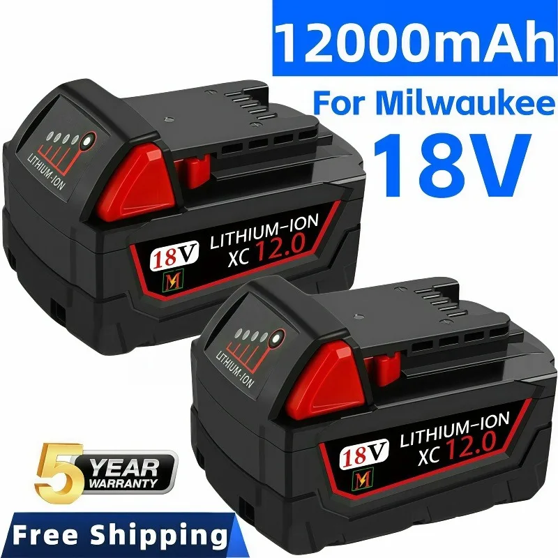 

For Milwaukee M1818V New 9000mAh 18650 Lithium Replacement Battery For Milwaukee 48-11-1860 48-11-1850 48-11-1840 Tool Battery