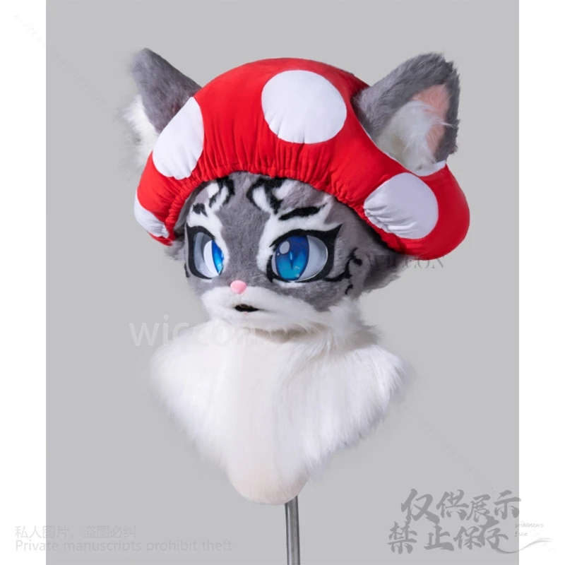 فروي تأثيري الحيوان Furrsuit أغطية الرأس زي Cutecore Kawaii لطيف الفطر الأحمر قبعة خرافة نمط أنيمي القط الكلب مخصصة