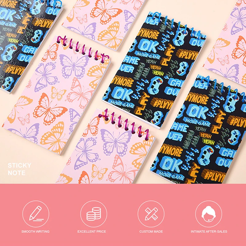 1PC Color Printed Pattern Notebook Portable Coil Empty Page Hand Account Notepad School Office Student Notebook Planner Supplies