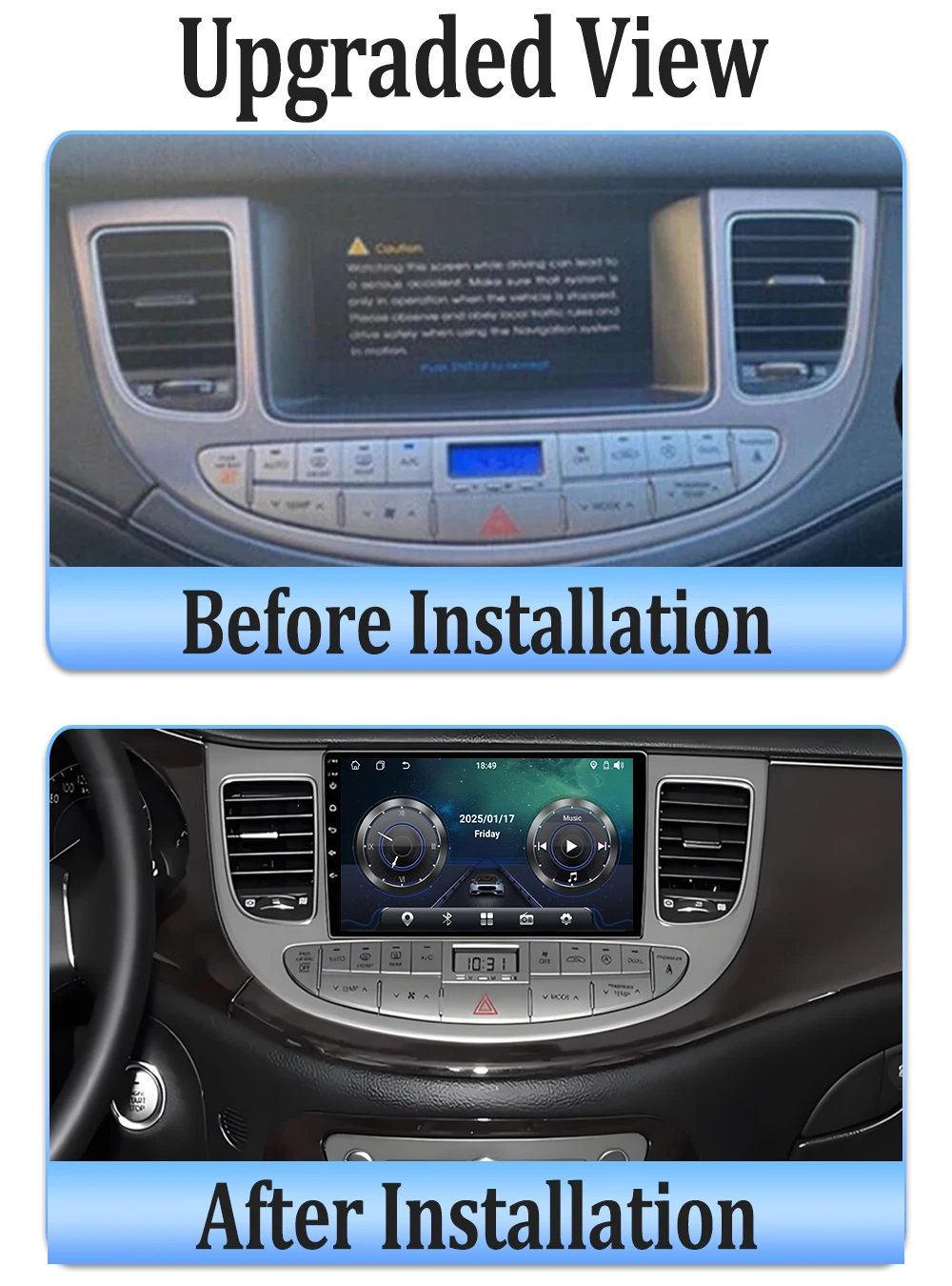 راديو السيارة أندرويد Carplay السيارات لشركة هيونداي روهينز جينيسيس 2008 - 2013 نظام تحديد المواقع والملاحة مشغل فيديو 2 الدين وحدة رأس ستيريو BT Wifi