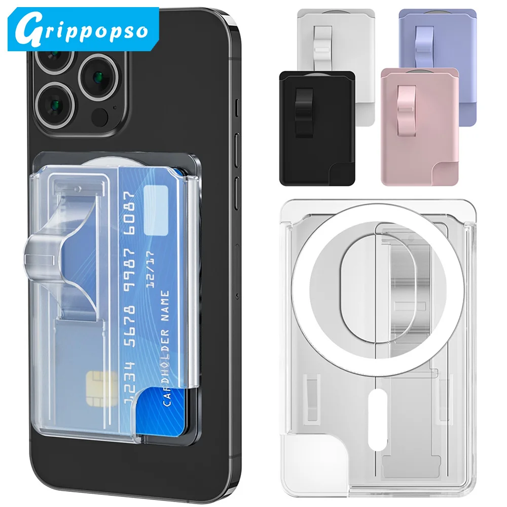 Portfel magnetyczny dla Magsafe dla iPhone 15 14 13 z uchwytem na kartę Portfel na telefon dla 99% telefonu z podstawką na telefon Torba Accessori