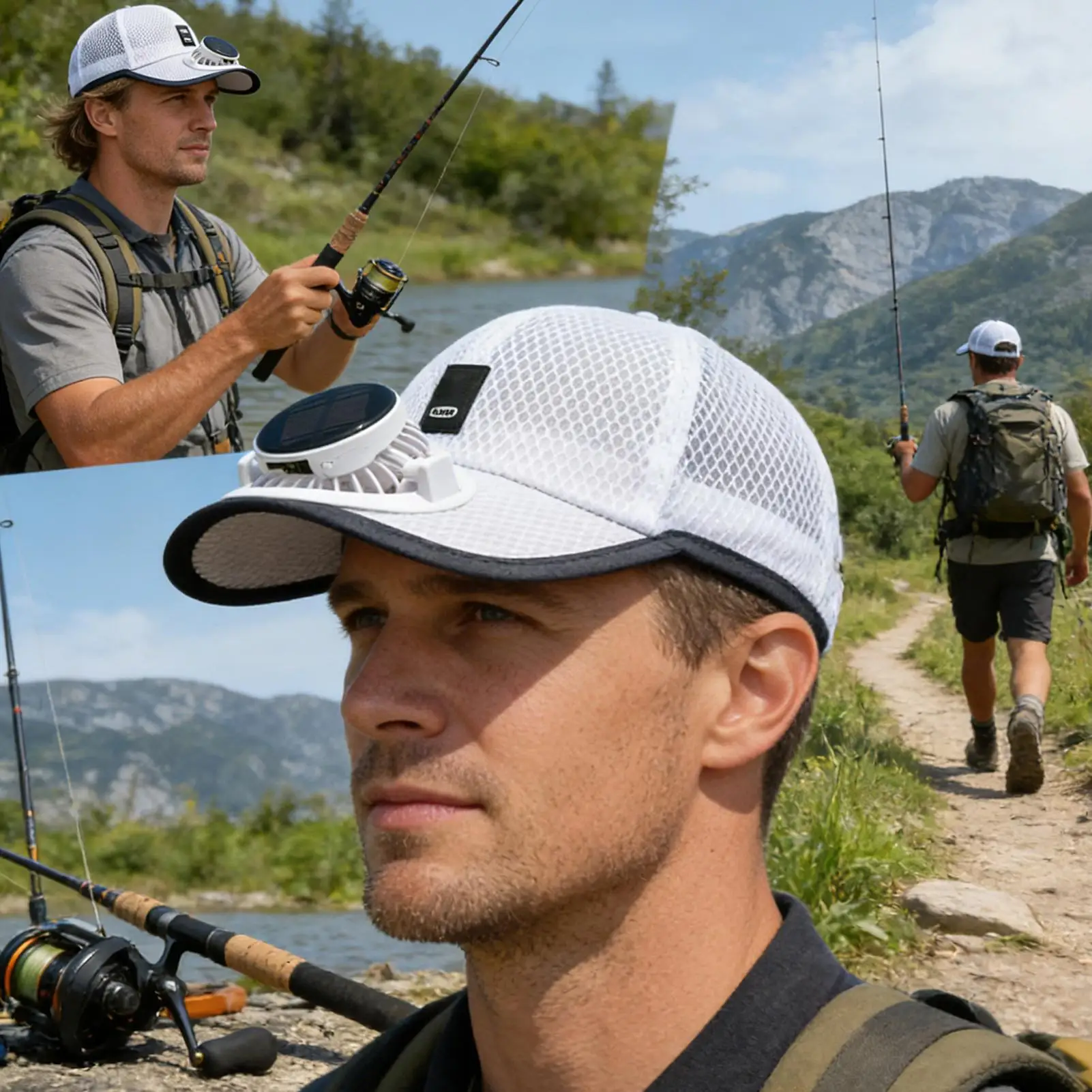 

Шляпа с вентиляторами, солнечной батареей, защитой от ультрафиолета, цифровым дисплеем, USB-зарядкой, охлаждающая шляпа для мужчин, для рыбалки, спорта, гольфа, походов на природе