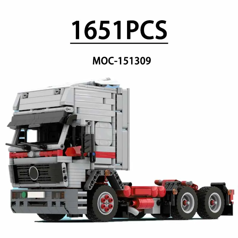 Building Blocks 1624 3 Axle Cab Truck Heavy Duty Truck MOC-151309 Assembling Building Blocks 1651 Pieces Christmas Gifts for Kid