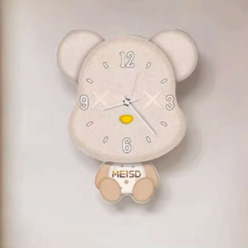 

Light Luxury Art Cartoon Bear Clocks, Wall Clock Modern Design, Living Room Decoration, Tableau Decoration Mural Moderne