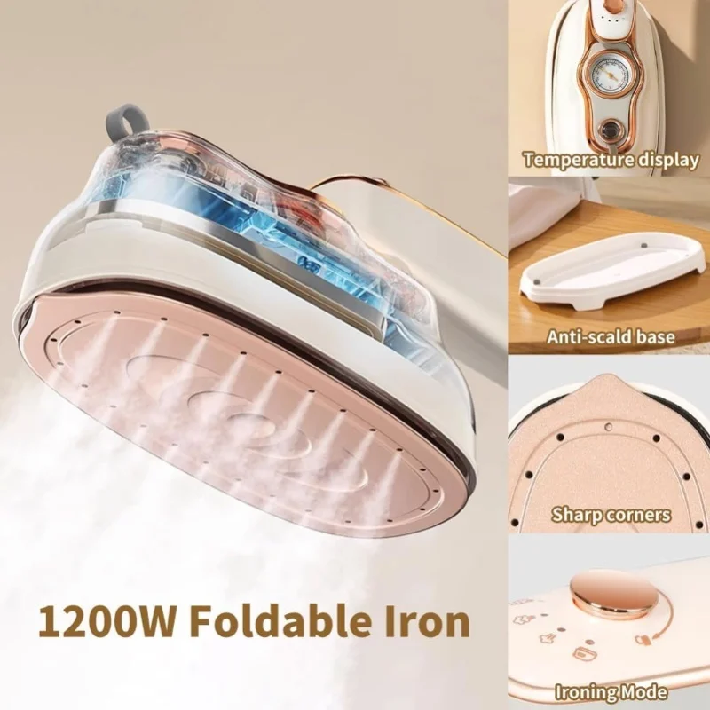 Travel Steam Iron 180 Degree Rotating Handheld Steam Ironing Machine Dry Wet Ironing Fabric Wrinkle Remover 110V/220V
