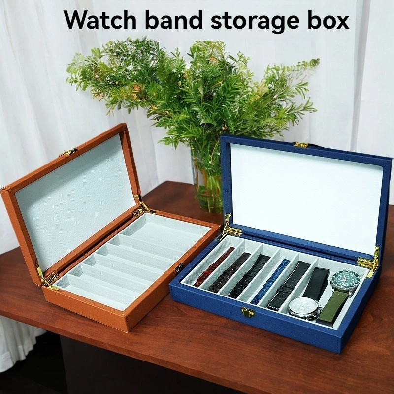 

Watch Cufflinks Box Luxury Jewelry Ring Gift Boxes High Quality Watch Band Storage Leather Box Capacity Brown Blue 27x17x5cm