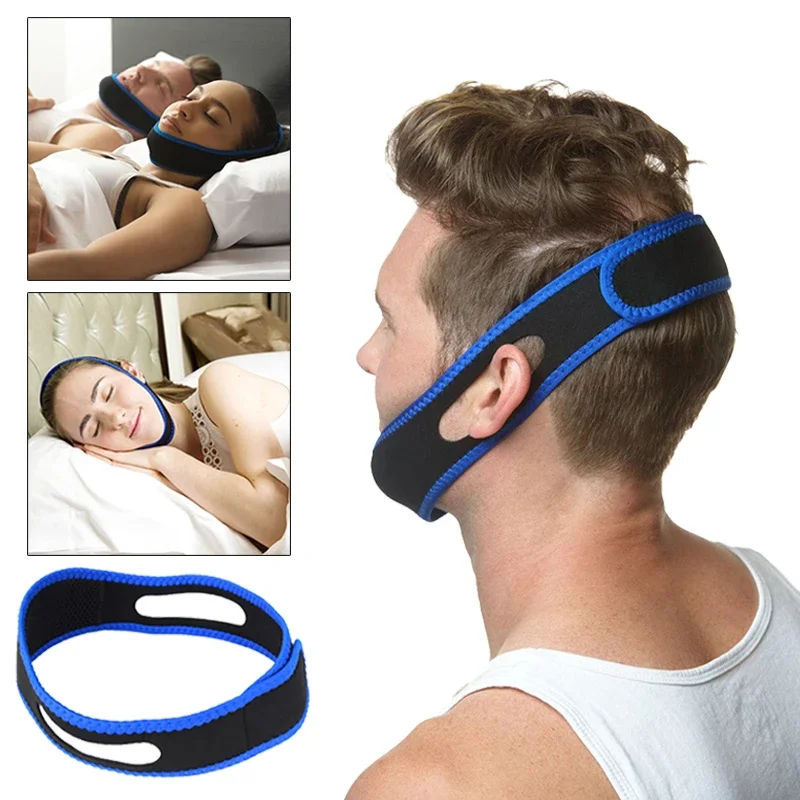 1pc Anti Snore Chin Strap Stop Snoring Snore Belt Adjustable Triangular Chin Strap Mouth Guard for Women Men Sleeping Aid Tools