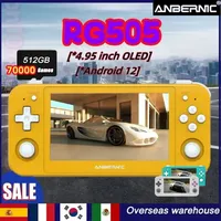 ANBERNIC RG505 Android 12 System 4.95 Inch OLED Touch Screen Handheld Console Game T618 Processor with Game Bag 512G 70000Game