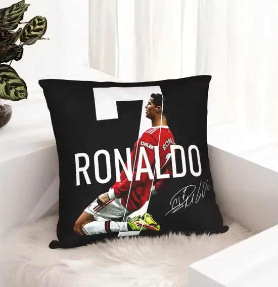 1pc Cristiano Ronaldo CR7 Decorative Pillowcases for Cozy Living Room and Bedroom Soft Machine Washable Cores Not Included