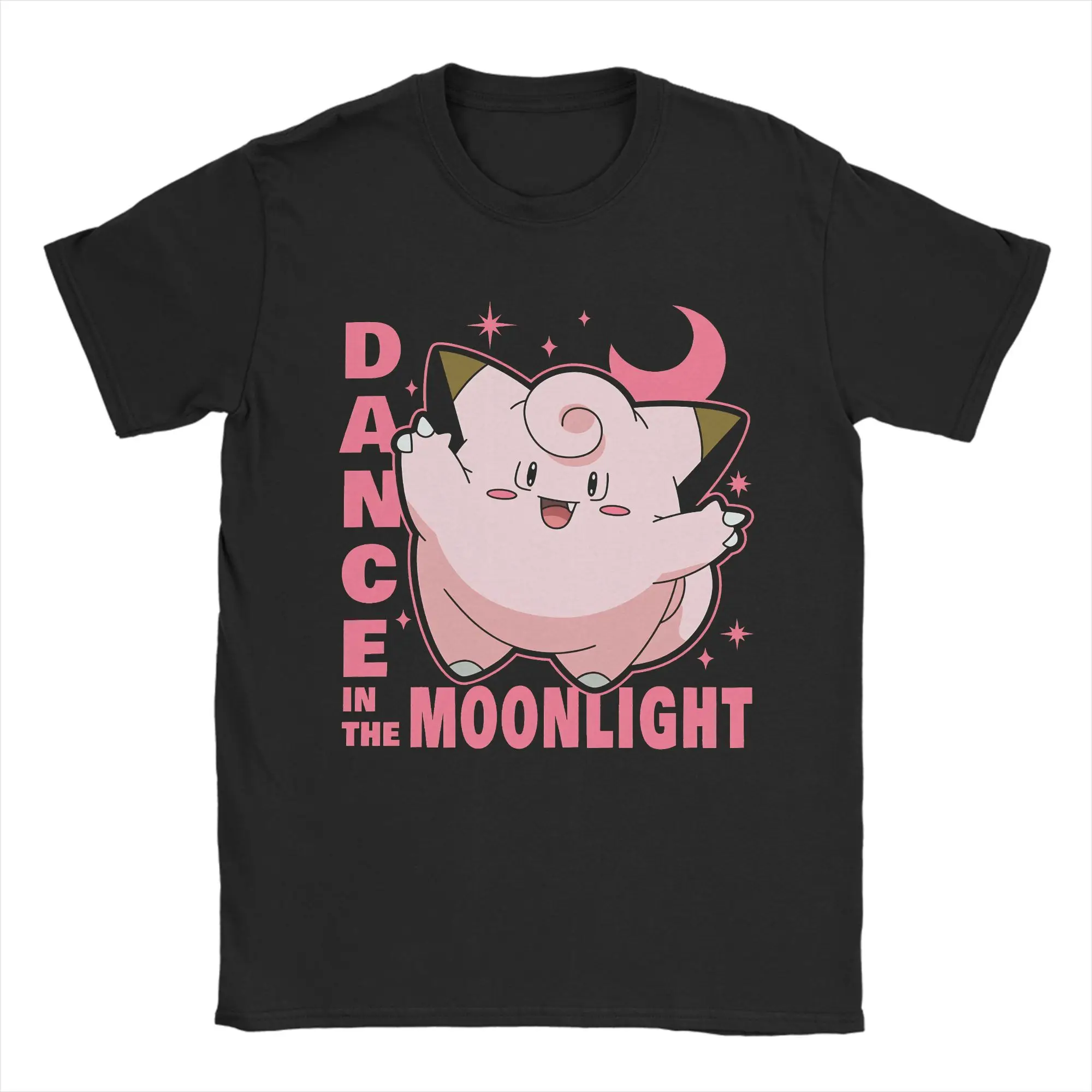 Pokemon Clefairy Dance in The Moonlight Printed T-shirt Summer New Men's and Women's Trendy Large Loose Casual Y2K Short Sleeve