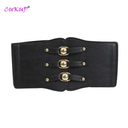 Ceinture large décorative en cuir véritable pour femme, ceinture élastique, cuir verni, design pour femme, largeur 12cm, AK010
