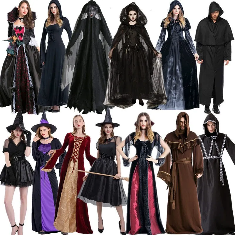 

Halloween Witch Doctor Zombie Transformation Costume Cloak Women's Fashionable Stage Performance Traditional Chinese ...
