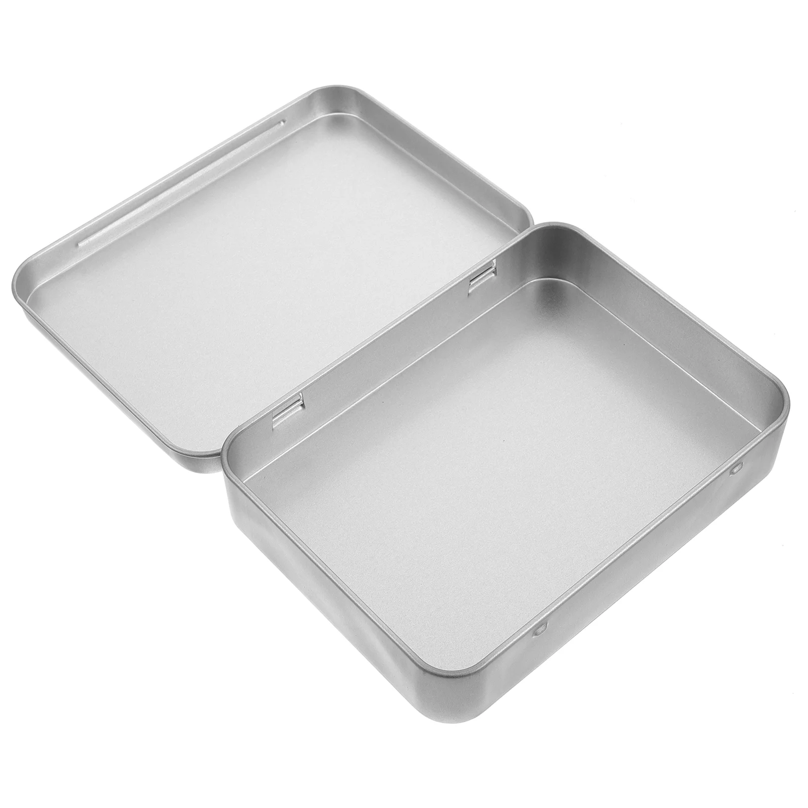 

Storage Box with Hinge Lid Tin Box Container Outdoor Activity Storage Container tin box with lid tin cans with lids