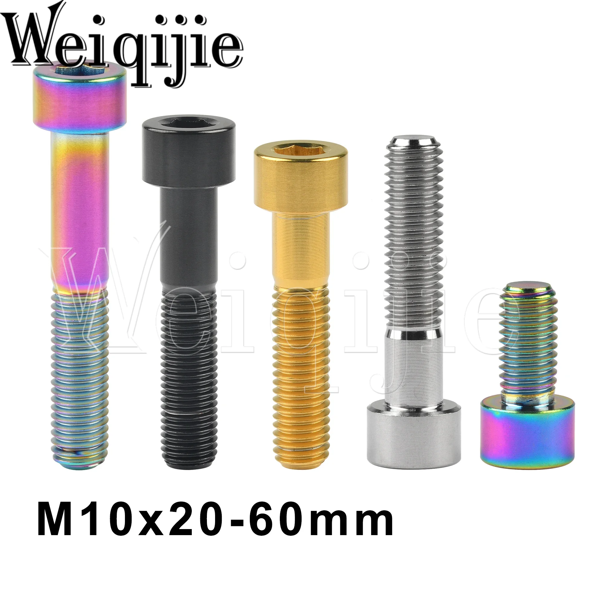 

Weiqijie 6PCS M10X20~60mm Pitch 1.25/1.5mm Hexagonal Screws for Motorcycle Fittings