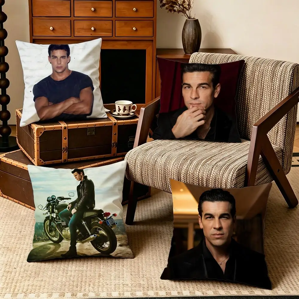 Celebrity-Mario CasasS Cushion Cover Soft Velvet Cushion Cover Set 4Pcs 50x50 45x45 Zipper Pillowcase for Home Decor