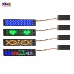 Módulo LED Flexible programable por Bluetooth, Control de batería por aplicación de teléfono, pantalla de visualización suave y delgada para sombrero, bolsa, camiseta, máscara facial DIY