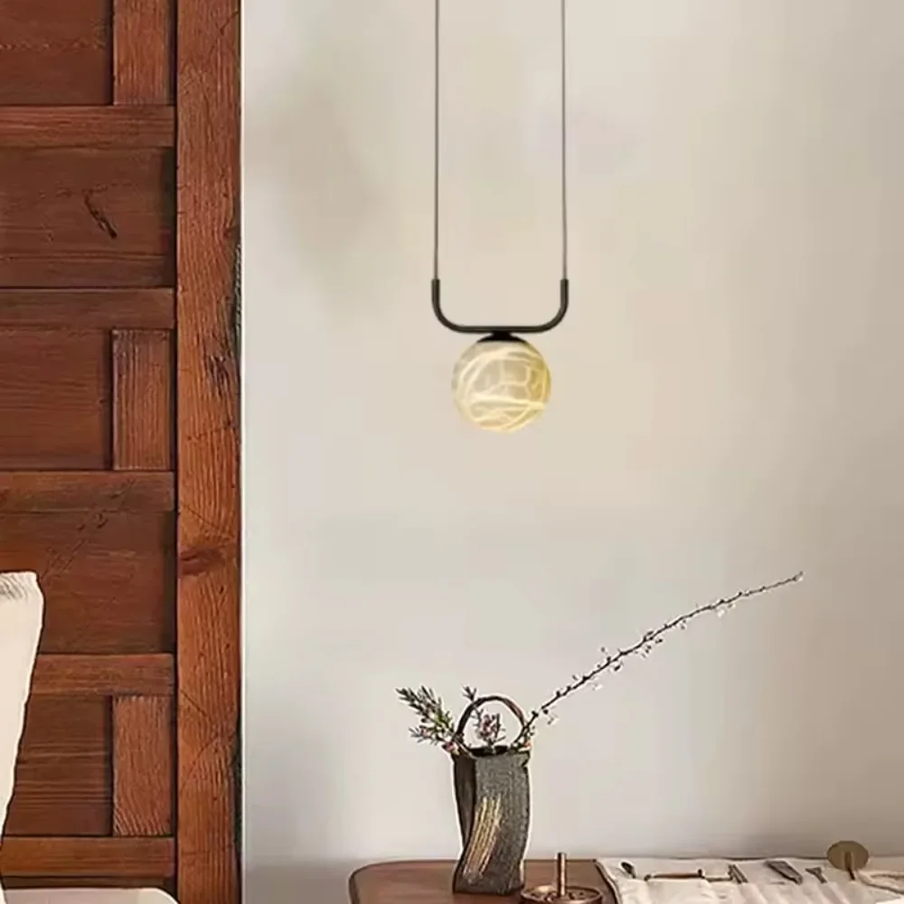 الإسبانية الرخام الطبيعي قلادة ضوء G9 لمبة LED مطعم المطبخ غرفة نوم غرفة المعيشة الإضاءة سلك معدني قابل للتعديل #2