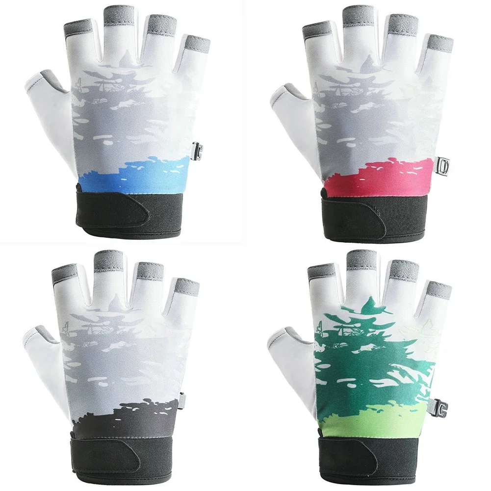 A Pair Of Gloves Summer Cycling Fitness Ultra-Thin Sunscreen Three A Half Finger Gloves Palm Anti Slip Fishing Accessories