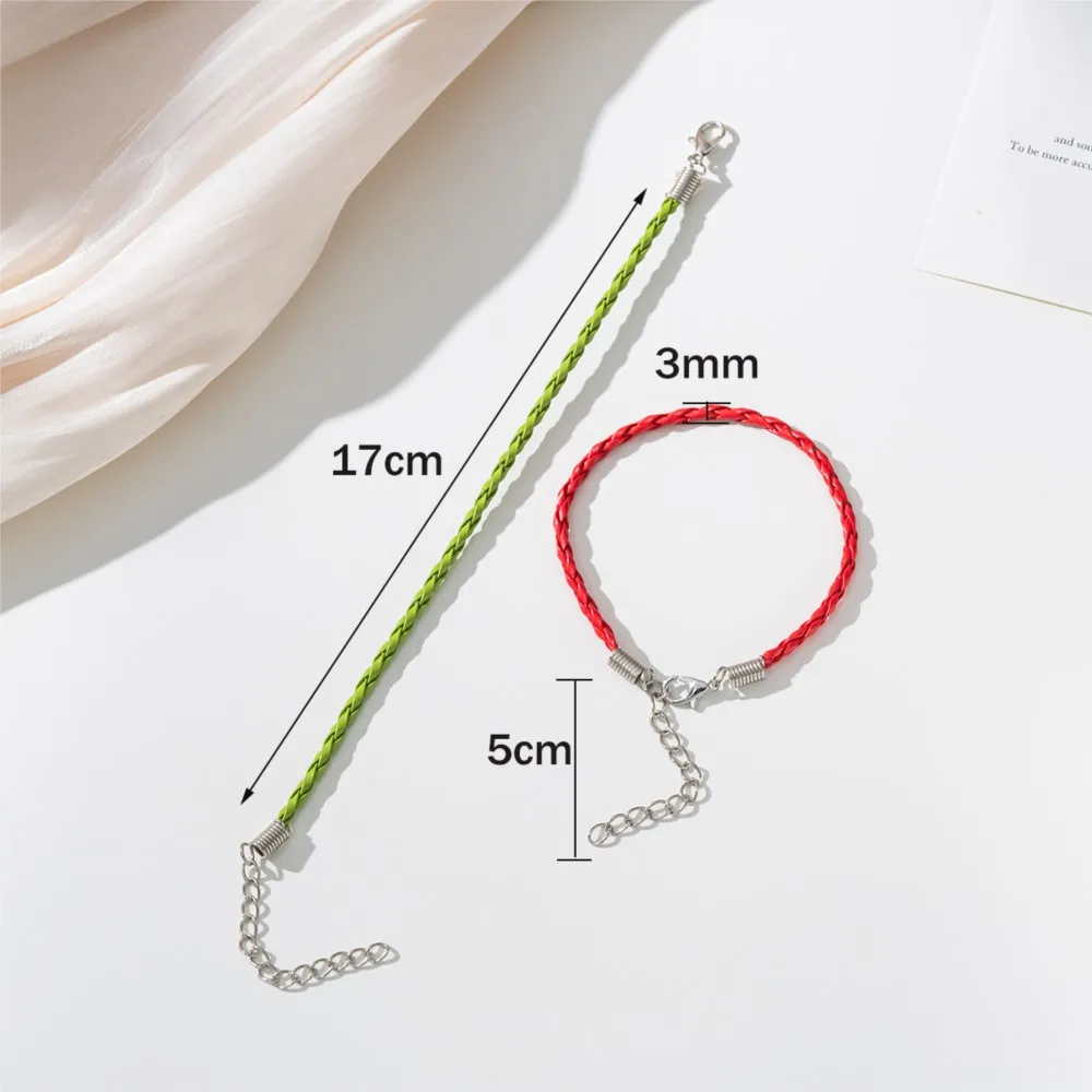 10Pcs Mixe Adjustable Leather Cord Braided Ropes with Lobster Clasps Extended Chain For DIY Bracelets Women Men Jewelry Making