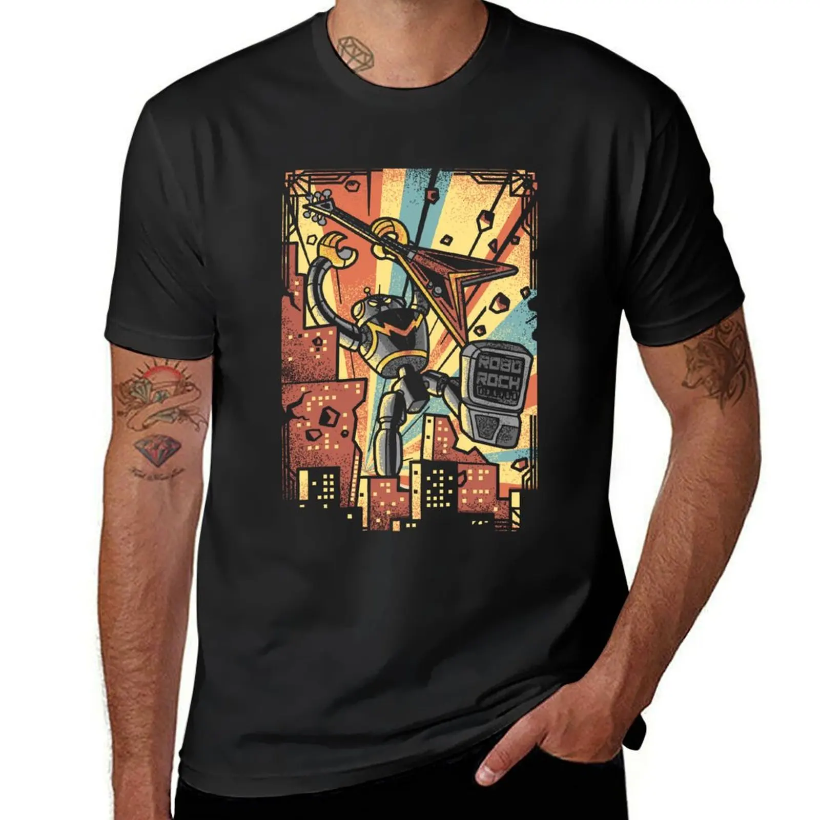 

Robot Rock the World T-Shirt new edition for a boy oversizeds t shirts for men