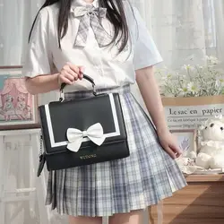 Borsa a tracolla trasparente in PU uniforme stile Preppy giapponese JK Teens Girl Kawaii Bow Itabag borsa da donna Cute Tote Crossbody Bags