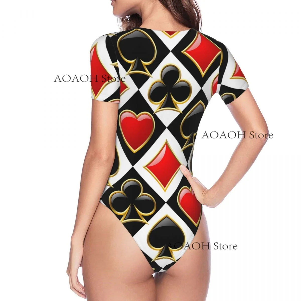 ผู้หญิง Slim Bottoming Jumpsuit หญิงสั้นโป๊กเกอร์ Jumpsuit Bodysiut เสื้อผ้าเซ็กซี่